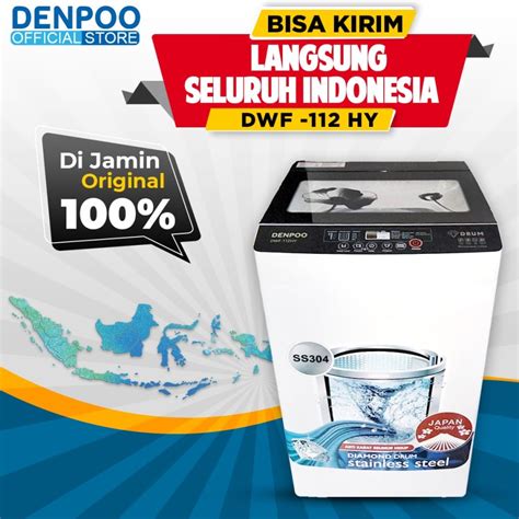 Jual Denpoo Mesin Cuci Top Loading 1 Tabung Full Auto DWF 112 HY