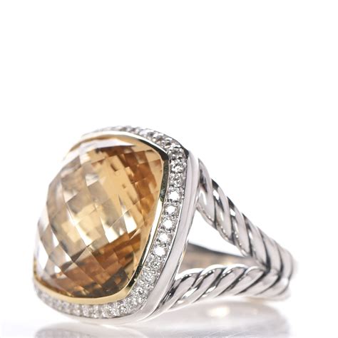 David Yurman Sterling Silver K Yellow Gold Diamond Champagne Citrine