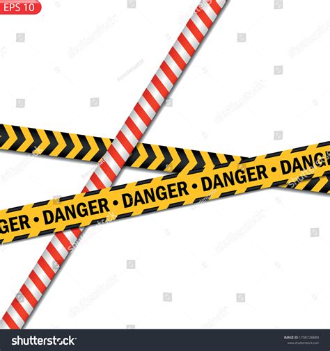 Black Color Caution Lines Isolated Realistic Stock Vector (Royalty Free ...