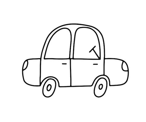 Doodle смешной автомобиль векторный рисунок в стиле каракулей ручной ...