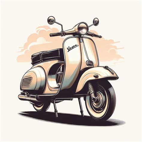 Premium Vector Retro Vespa Roller Scooter Vector Illustration