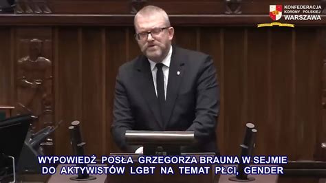 Wypowiedź posła Grzegorza Brauna w Sejmie do aktywistów LGBT na temat