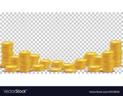 Gold Coin Stacks Mockup Royalty Free Vector Image