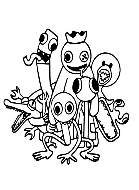 Blue Rainbow Friends Coloring Pages Printable For Free Download