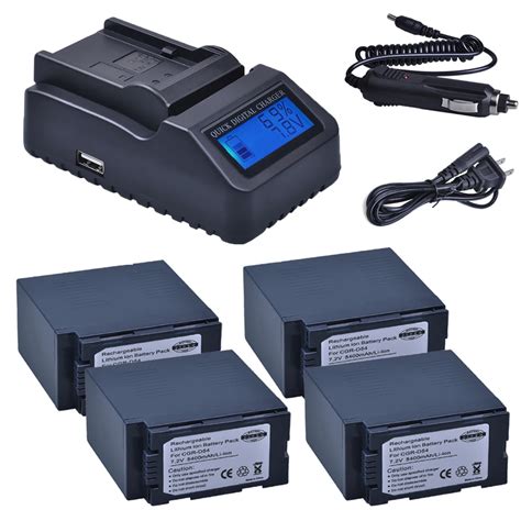 Batería Cargador Rápido Lcd Para Panasonic Cga D54 4 Unidades 5400mah Cga D54s Cga D54