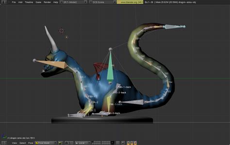 free dragon blender rigged 3d model