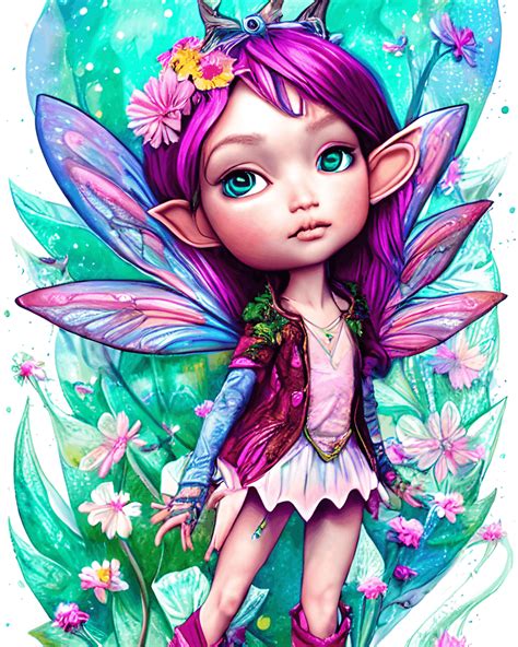 Beautiful 8k Elf Fairy With Pink Jacket Creative Fabrica