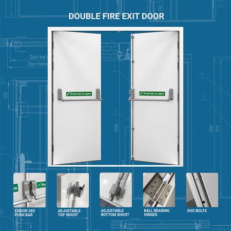 Double Fire Exit Door With Panic Bar Lathams Steel Doors