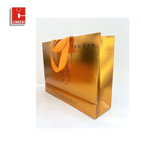 Luxury Custom Printed Logo Packaging Shopping Paper Bag With Ribbon