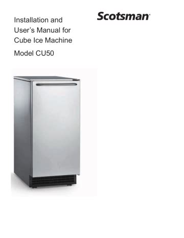 Scotsman Cu Cube Ice Machine User Manual Manualzz