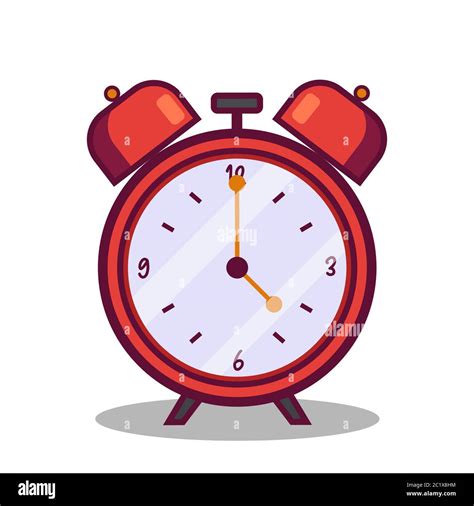 Rojo Viejo Reloj Alarma Vector Ilustraci N Estilo De Dibujos Animados