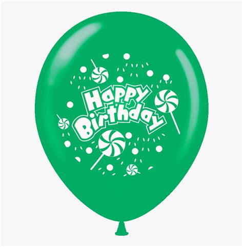 Green Balloons Color Happy Birthday, HD Png Download - kindpng