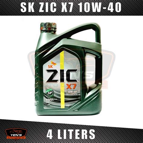 SK ZIC X7 10W40 100 Fully Synthetic Engine Oil 4 Liters For Gasoline