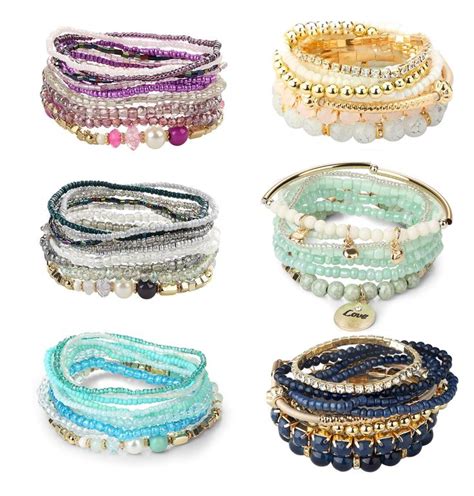 Bohemian Stackable Bracelets Colorful Beaded Set