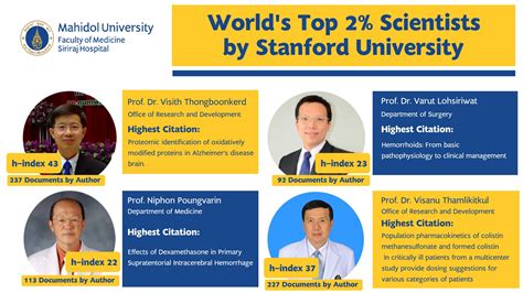 Worlds Top 2 Scientists By Stanford University Siriraj