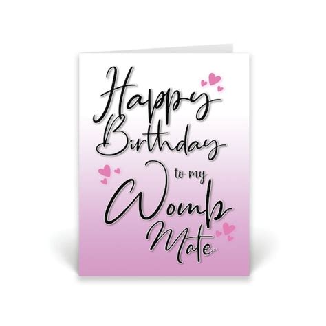 Funny Birthday Card for Twin Sister Happy Birthday to My - Etsy UK