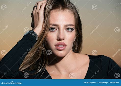 Sensual Fashion Woman Face Close Up Beauty Portrait Of Young Woman