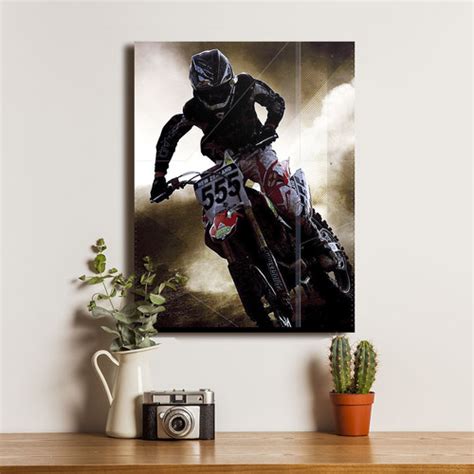 Jual Poster Motor Moto Cross Dirt Race Dekorasi Hiasan Dinding Kayu