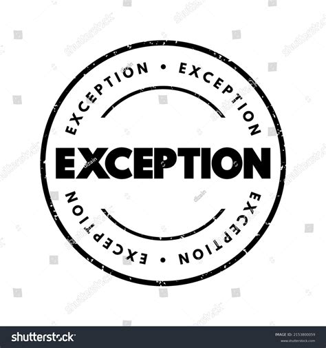 Exception Text Stamp Concept Background Royalty Free Stock Vector