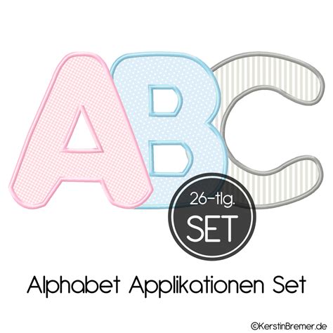 Buchstaben Applikation Stickdatei Alphabet Stickmuster Sticken