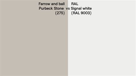 Farrow And Ball Purbeck Stone 275 Vs RAL Signal White RAL 9003 Side