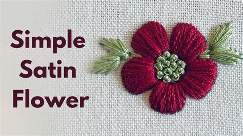 Satin Flower 🌸 Satin Stitch Flower Embroidery Afeei Embroidery