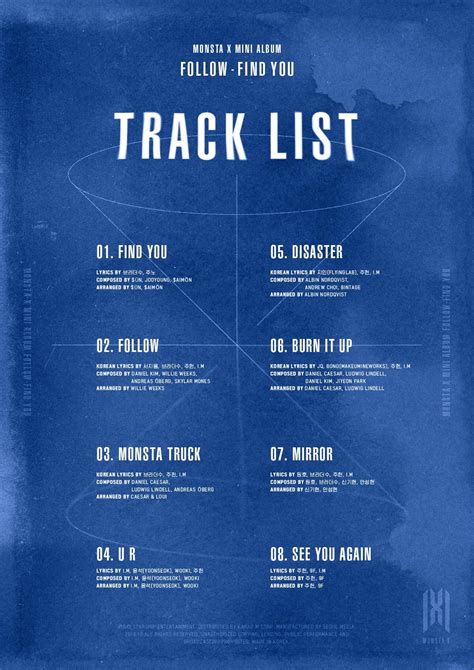 MONSTA X - FOLLOW : FIND YOU (Album Tracklist) : r/kpop