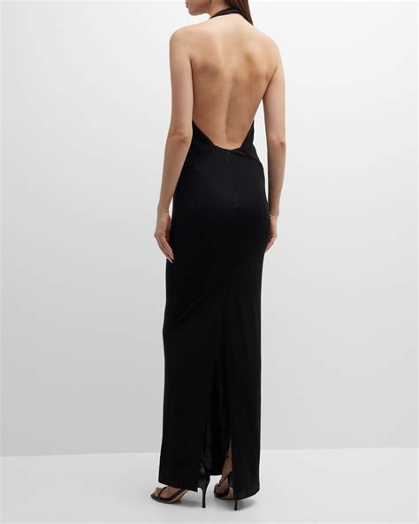 Christopher Esber Plunging Slope Halter Maxi Dress Neiman Marcus