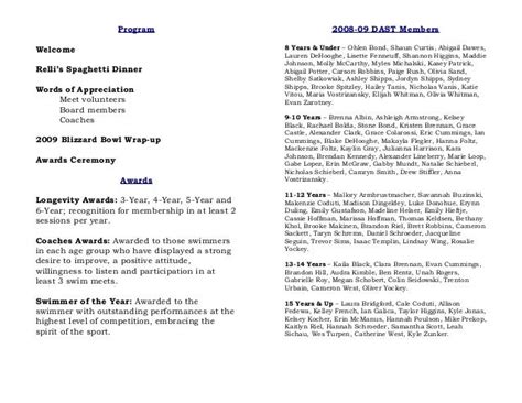 Dast Awards Banquet Program 2009