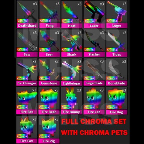 Bundle Mm2 Chroma Set With Pets Roblox Game Items Gameflip