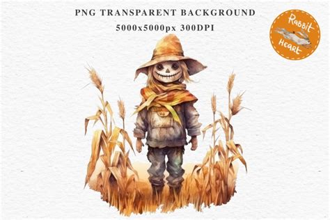 Halloween Scarecrow Pumpkin Fall Clipart PNG Scrapbooking