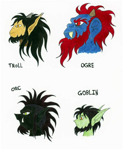 Troll, Ogre, Orc, and Goblin by Jakegothicsnake on DeviantArt