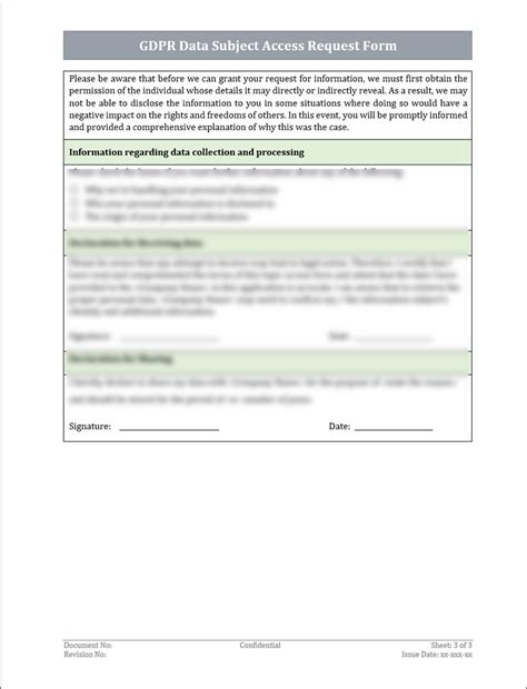 Gdpr Data Subject Access Request Form Template It Governance Docs