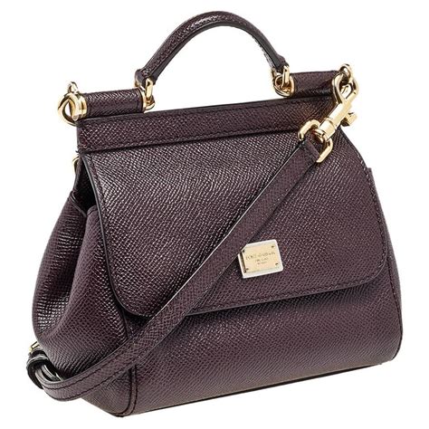 Dolce And Gabbana Burgundy Leather Mini Miss Sicily Crossbody Bag At 1stdibs