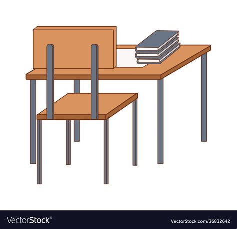 Student Desk Wooden Royalty Free Vector Image VectorStock