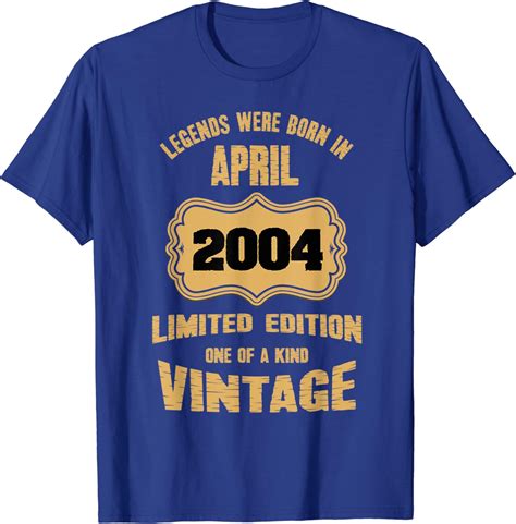 Legends Were Born In April 2004 17th Birthday T Shirt