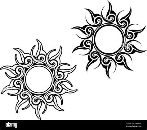 Tribal Tattoo Sun Design Vector Art Illustration Stock Vector Image ...