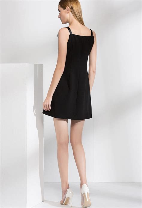 Liza Black Ribbon Strap Dress Shopperboard