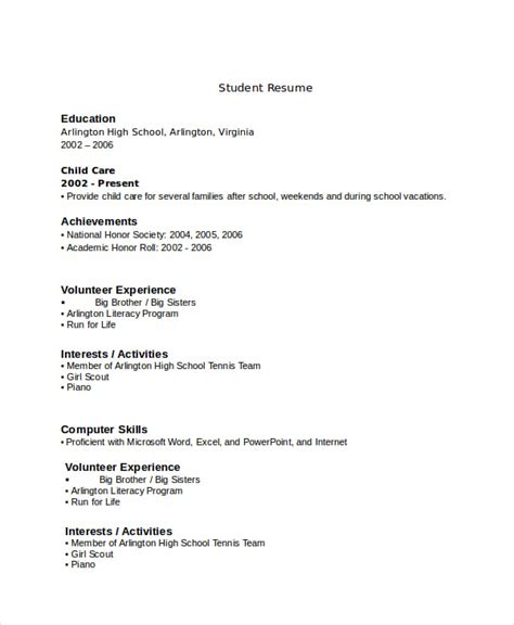 10 High School Resume Templates Examples Samples Format Free