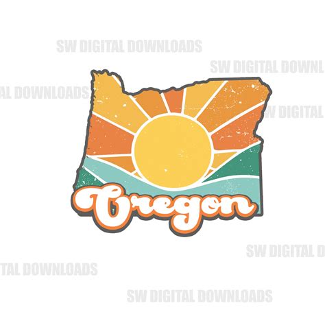 Retro Oregon State Png Oregon Clip Art Retro Png Sublimation Clipart