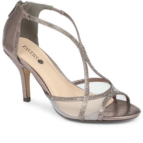 Wide Fit Embellished Heeled Sandals Ew29001 By Pavers Pavers Shoes