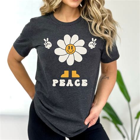 Peace Sign Shirt Peace Symbol T Shirt Floral Shirt Flower Etsy