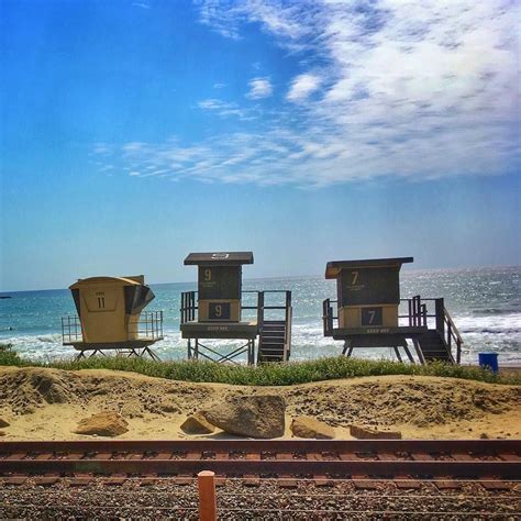 Lifeguard Towers Near The Railroad Tracks San Clemente Beach Trail San Clemente California