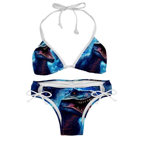 Starry Dinosaur Bikini Set Swim Suit Detachable Sponge Adjustable Strap