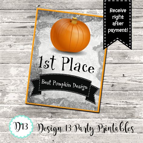 Pumpkin Carving Contest Voting Cards And Awards Digital Etsy