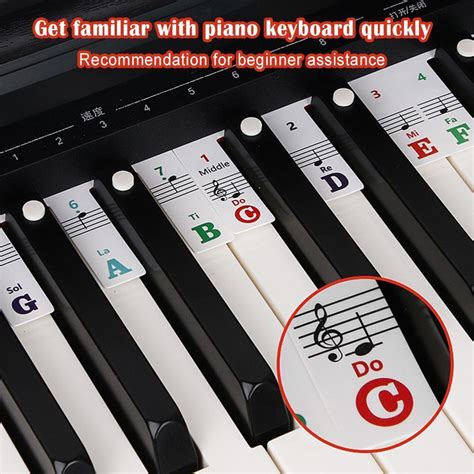 Buy Removable Piano Keyboard Note Labels Reusable Silicone Piano