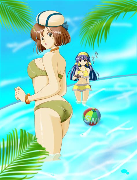 Rule 34 2girls Ainu Clothes Asamiya Rin Ass Ball Beach Beachball Big