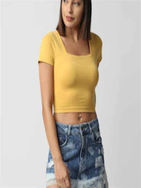 Buy Disrupt Women Yellow Crop Top Tops For Women 18290288 Myntra