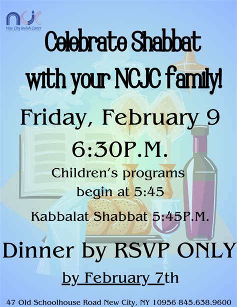 Shabbat Dinner - Event - New City Jewish Center