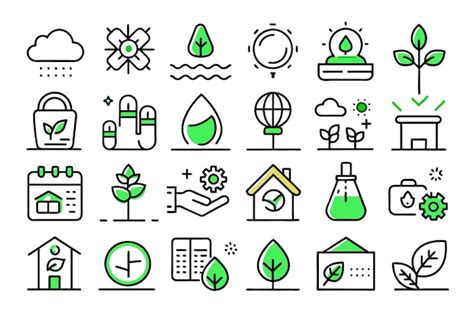 Conjunto De Iconos De Medio Ambiente Y Ecolog A Ilustraci N Vectorial